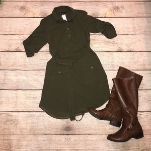 NY&Company Olive shirt dress NWT size: small